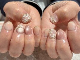 じゅわっとチークで桜ネイル