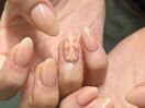 ワンカラー×立体クロスネイル