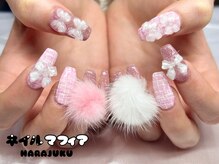 ネイルマフィア 原宿(NAIL MAFIA)/ツイード/ファー/冬/ピンク