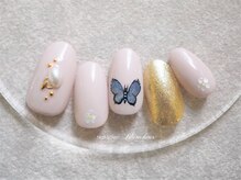 ネイルサロン ブランシュール(Nail Salon Blancheur)/マグネット蝶&ホロフラワー