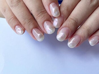 アイネイルズ 梅田店(I nails)/ホワイトパールミラー¥9700