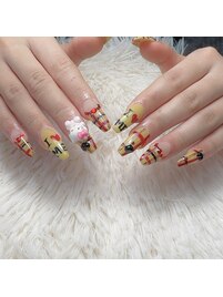 チェック柄ネイル