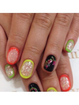クリスタルネイル ボンベルタ橘店(CRYSTAL NAIL)/カラフル囲みネイル