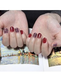 チェック/シンプル/赤