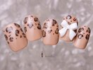 レオパードリボンネイル10480円