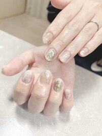 ベージュ×ホワイトグラデ