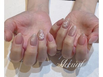 アクイユ 銀座店(ACCUEIL)/エンボス桜ネイル