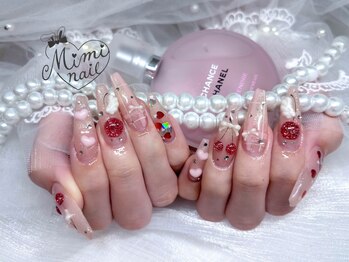 ミミネイル(Mimi nail)/チェック×さくらんぼ