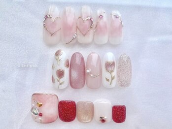リッシュ トロワ(RICHE trois)の写真/今やりたい！ちゅるんと可愛い大人ワンホンや春ネイル♪リボンネイル・ハートネイル・ベイビーブーマーもOK