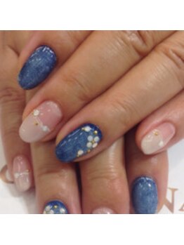 クリスタルネイル ボンベルタ橘店(CRYSTAL NAIL)/デニム風ネイル