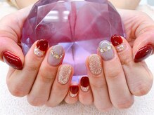 ネイルサロン ドレス(Nail Salon Dress)/【嶌田】ボルドー変形フレンチ