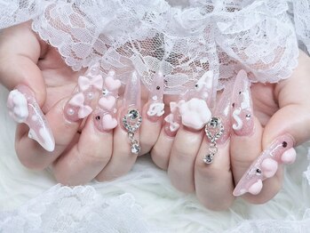 ベティネイル アイラッシュ(Betty Nail)/量産地雷系ゴテゴテピンクネイル