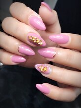 レディグリッター(Lady glitter)/ゴールドパーツネイル