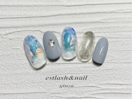 氷ネイル　オーロラネイル