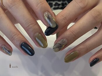 アイネイルズ 吉祥寺店(I nails)/オリーブブラックモードインク