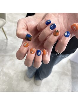 men's ☆ blue × orange