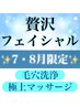 《贅沢フェイシャル》毛穴洗浄+極上首肩ヘッド小顔マッサージ90分¥4400