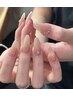 ★HAND初回.自店付替オフ無料チップ長さだし＋シンプルアート：11000円