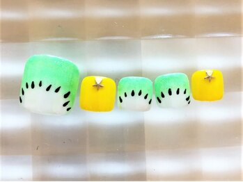 ネイルサロン あかねいろ/夏　ニュアンス　フルーツフット