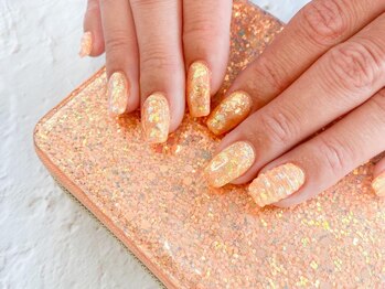 クアトログランシュ 青葉台(QUATRO×GranCieux)/オレンジネイル キラキラ 韓国