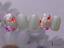 アイネイルズ 吉祥寺店(I nails)/個性派奥行きインクフラワー