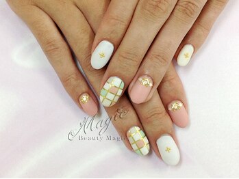 ネイルサロン ビューティーマジック 川口店/チェックネイル