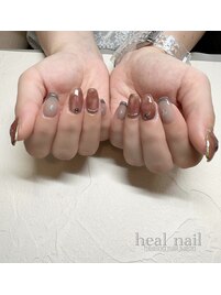 グレーfrench×もやもやnail