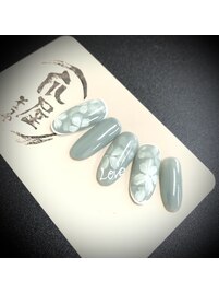 奥行き花柄ネイル