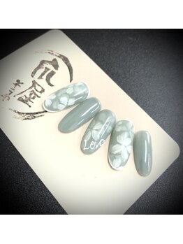 爪屋/奥行き花柄ネイル