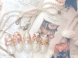 押し花とたっぷりシェルネイル