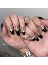 オーロラに黒フレンチ
