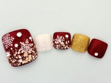 ネイルエイム(Nail eim)/フット★雪の結晶★ボルドー