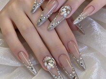 Best Nail 銀座店【ワンホンネイル・スカルプ・パラジェル・上品ジェルネイル】/長さ出しゴデゴテデザインネイル