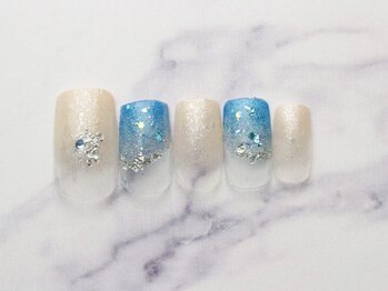 池袋ネイルサロン イイネイル(Ee-Nail)/シンプルキラリ海ネイル初￥6500