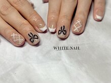 ホワイトネイル(WHITE NAIL)/リボン/チェック/持ち込み