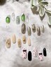 【キャンペーンネイル♪ハンド】定額アート6本アート全4種 ¥9350→¥7700