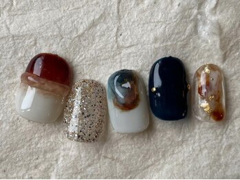 アイネイルズ 梅田店(I nails)/個性派ニュアンスぷっくり¥9200