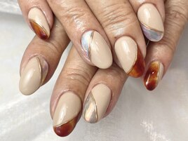 べっこう×オーロラネイル