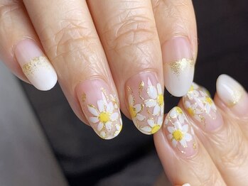 ネイルサロン プール ヴー(Nail Salon Pour Vous)/【定額】春フラワーネイル