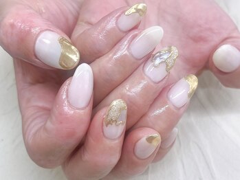 ミラー変形フレンチネイル