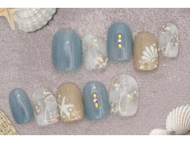 5600円　シェル 海ネイル