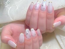 ティアリス(NAIL SALON TIARIS)/ミラーフレンチ×ストーンネイル