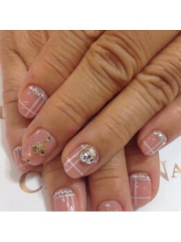 クリスタルネイル ボンベルタ橘店(CRYSTAL NAIL)/ワンカラー×チェック