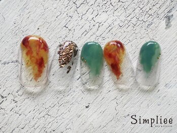 【HAND】べっ甲塗りかけネイル