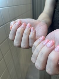 桃グラデーションネイル