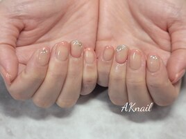 斜めフレンチ／ピンク