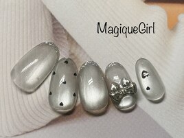 【シルバーマグネットネイル】