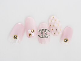 CHANELネイルホワイトピンク