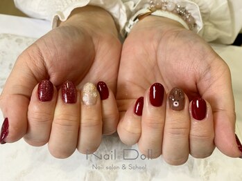 ネイルドール(Nail Doll)/ボルドー×トナカイ