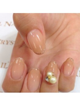 クリスタルネイル ボンベルタ橘店(CRYSTAL NAIL)/グラデーション×ビジュー